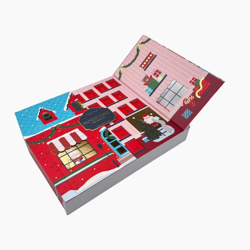Rigid advent calendar box with custom printing